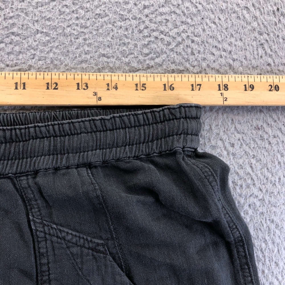 Free People Pants Womens Medium Black Linen Blend Cargo Utility Lagenlook Boho - Picture 11 of 14
